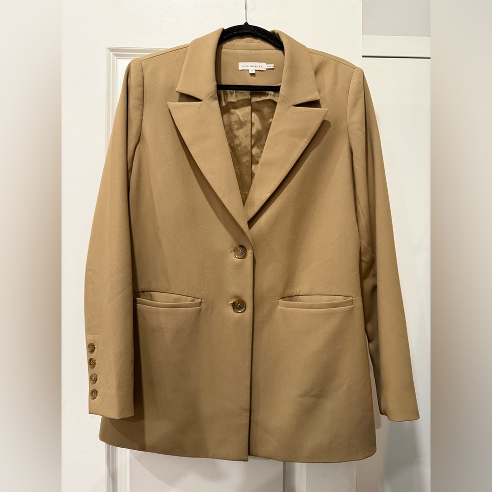 Good American Draped Trench Blazer